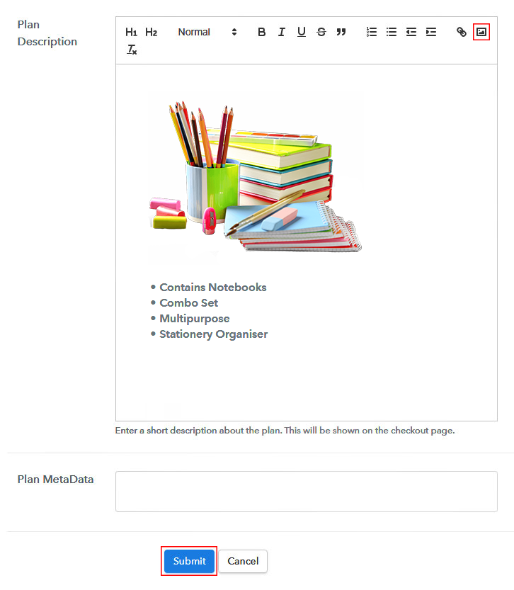 Add Image & Description to Sell School Supplies Online