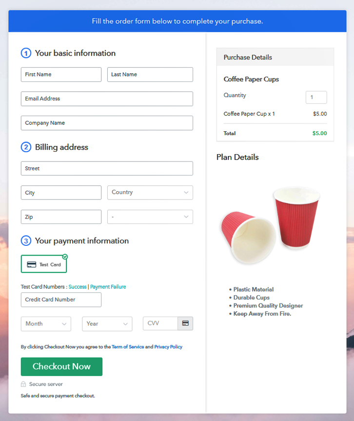 Checkout Page to Sell How to Sell Coffee Paper Cups Online Online