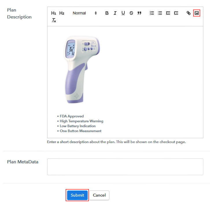 Add Image & Description to Sell Thermometers Online