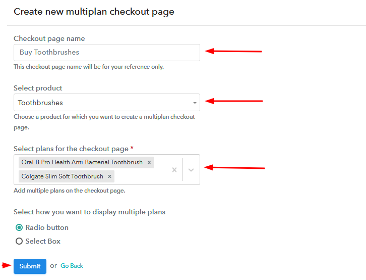 Add Plans to Sell Multiple Toothbrushes from Single Checkout Page