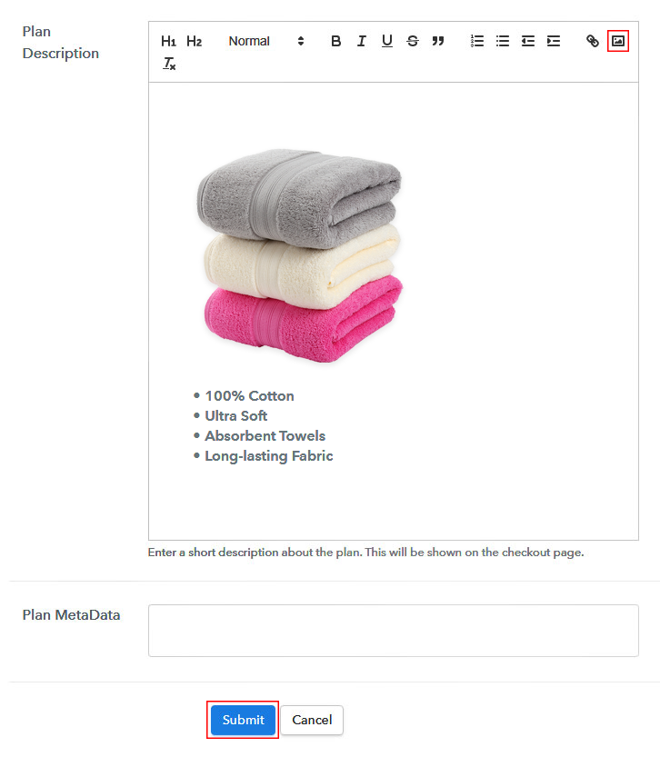 Add Image & Description to Sell Towels Online