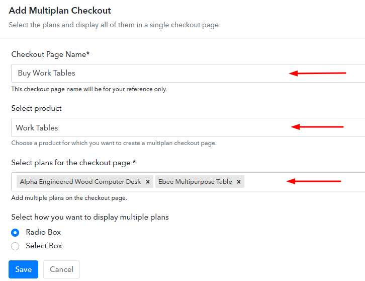 Add Plans to Sell Multiple Work Tables from Single Checkout Page