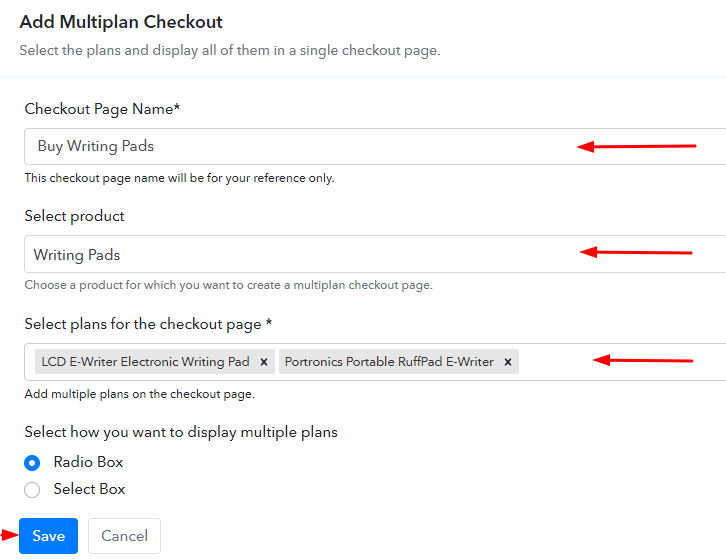 Add Plans to Sell Multiple Writing Pads from Single Checkout Page