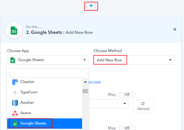 Select Google Sheets