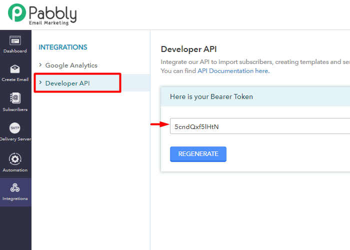 Copy Developer API integrate pabbly connect to pabbly email marketing