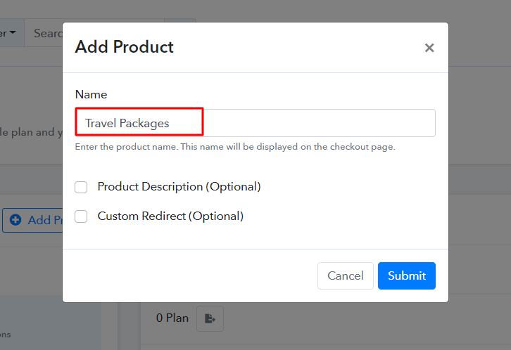 Add Product to Sell Travel Packages Online
