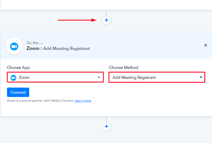 Select Zoom Meeting Registrants to Integrate Pabbly Form Builder to Zoom