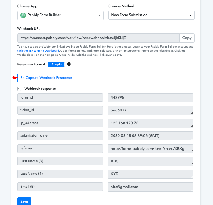 capture webhook