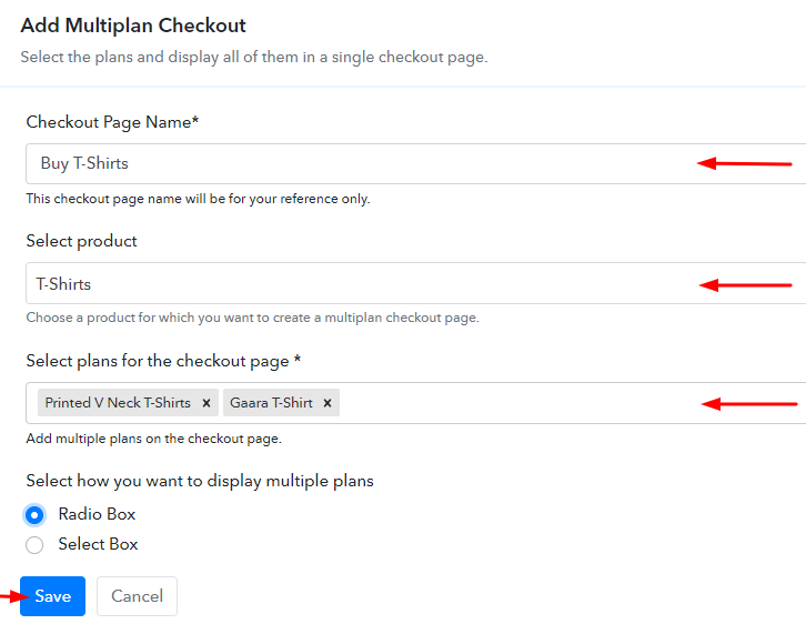 Create Multiplan Checkout Page to Sell T-Shirts Online