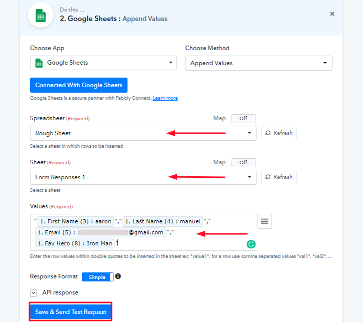 Fill up All the Fields to Integrate Elementor Forms with Google Sheets