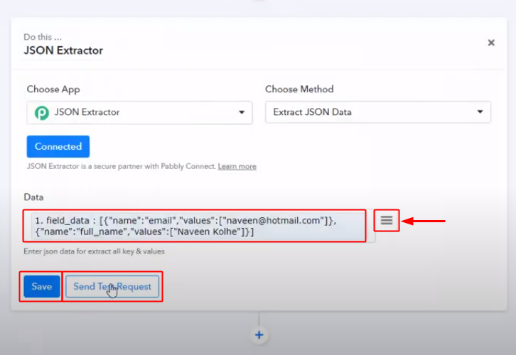 Map Response Value to JSON Extractor