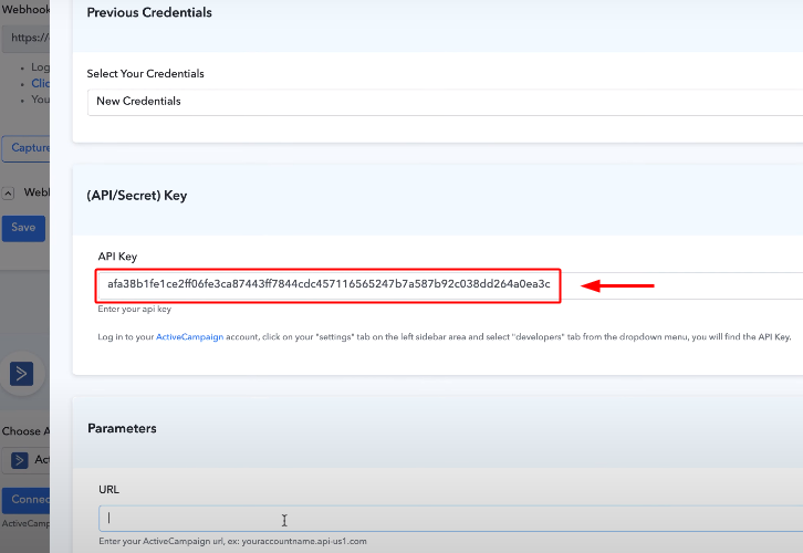 Paste ActiveCampaign API Key in Pabbly Connect