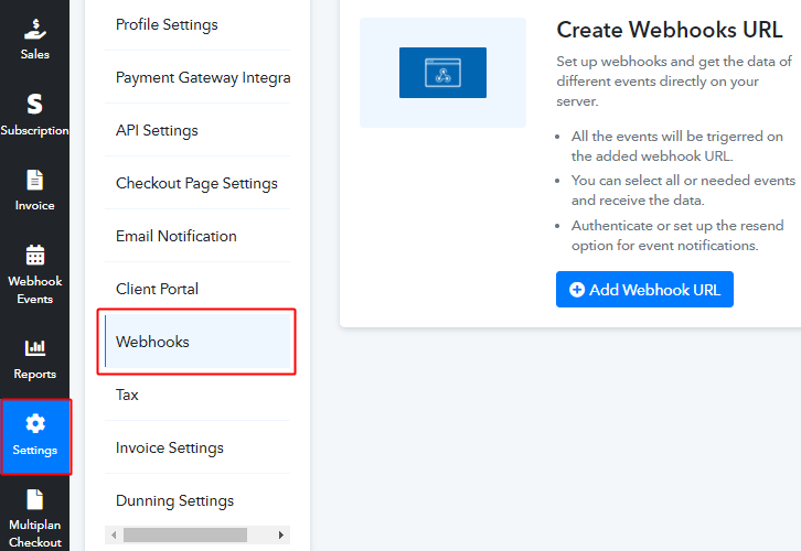 PSB Settings Webhooks