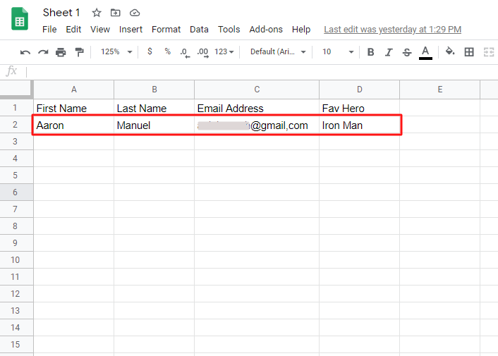 Check the Google Sheet to Integrate Elementor Forms with Google Sheets