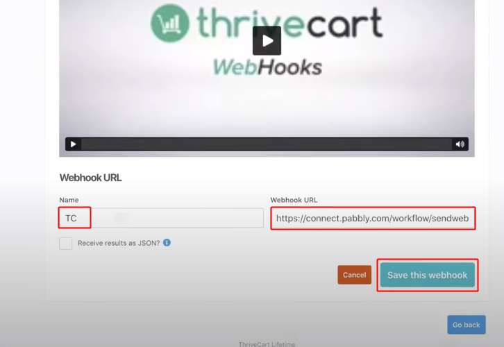 ThriveCart Create Webhook