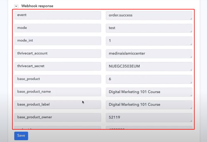 Webhook Response