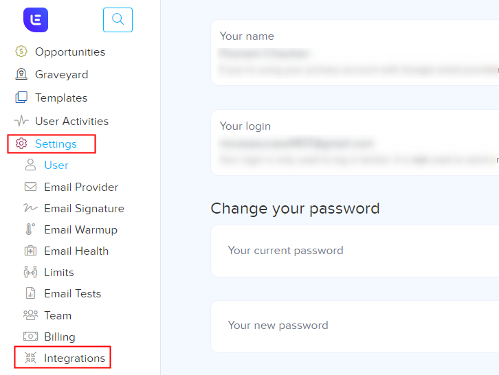 Settings Option