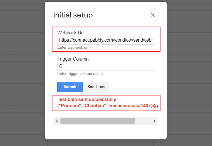 Paste the Webhook URL