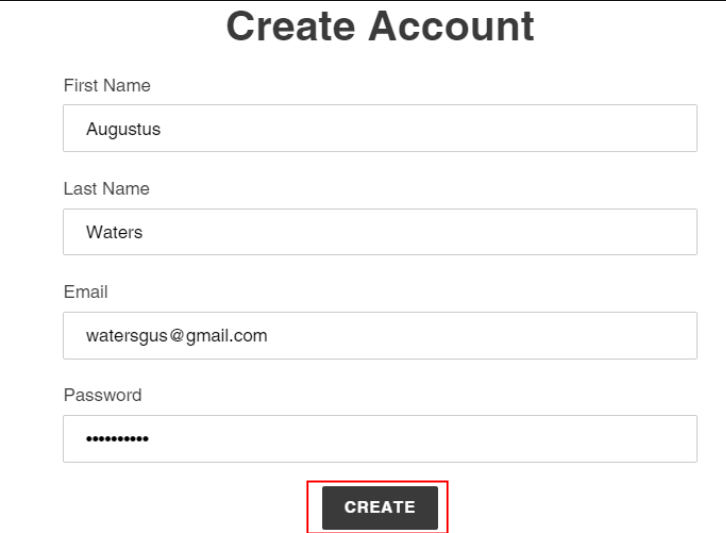 Create Account from Customer End