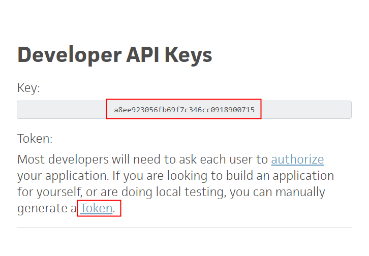 Copy API Key & Bearer Token