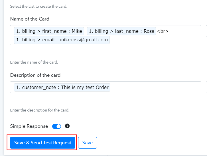 Save and Send Test Request to Create Trello Cards from New Google Sheets Spreadsheet Rows