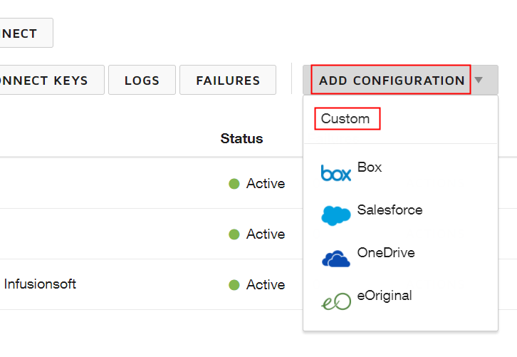 Head to Add Configuration Option