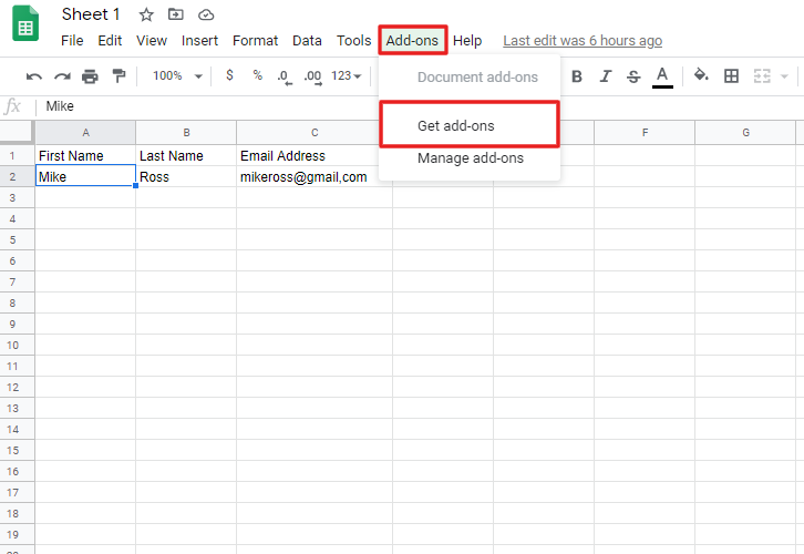 Open your Google Sheets Spreadsheet