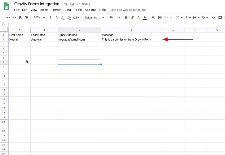 Integrate Gravity Forms with Google Sheets