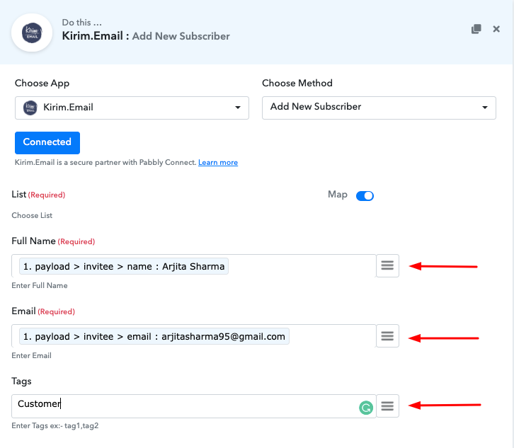 Integrate Calendly with Kirim.Email