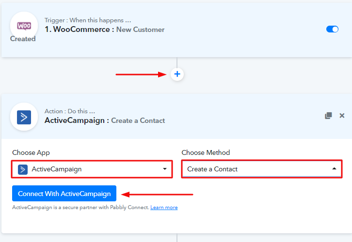 Select Application to Integrate as ActiveCampaign