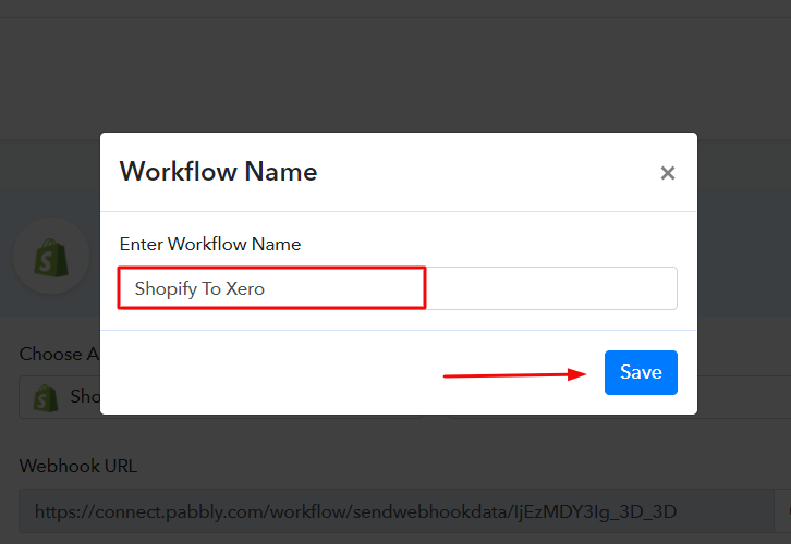 Name the Workflow to Add New Shopify Orders to Xero