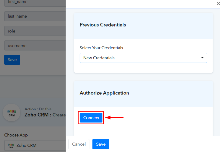 Authorize Zoho CRM Account