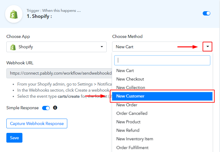 Choose Shopify Method