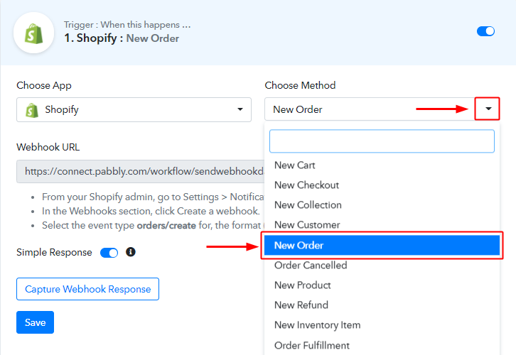 Choose Shopify Method