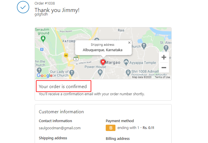 Order Confirmation