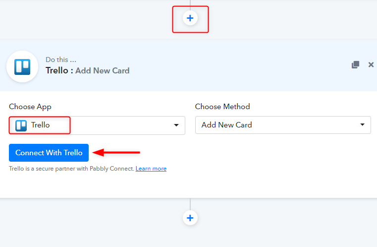 Setting Action - Integrate Pabbly Form Builder with Trello