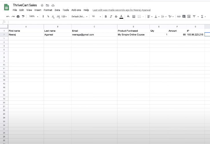 Check the Google Sheet