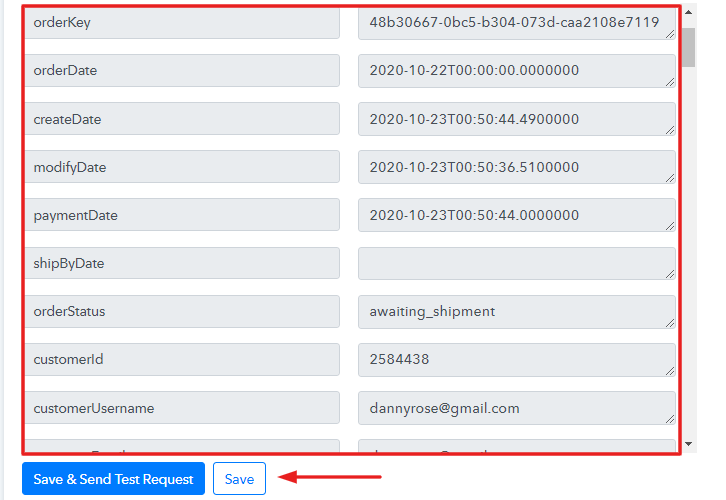 Test the Response in Pabbly Connect Dashboard to Save New ShipStation Orders to Google Sheets 