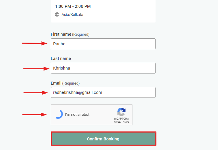 Fillup the Booking Form to Create Pipedrive Activity for New YouCanBook.me Bookings