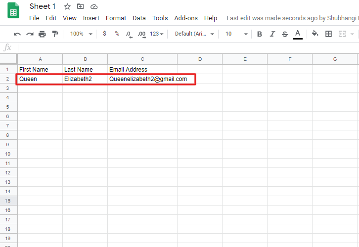 Check Response in Google Sheet