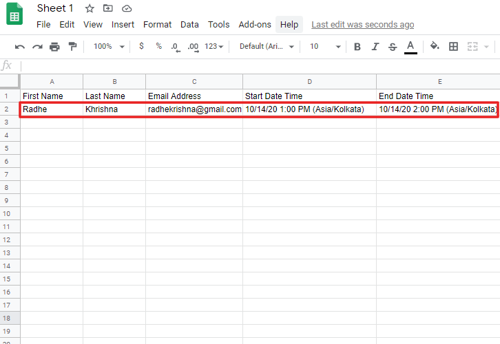 Check Response in Google Sheet to Create Google Sheets Rows for YouCanBook.me Bookings
