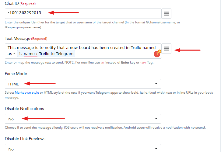 Map the Fields to Get Trello Notifications in Telegram