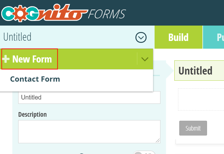 Go to New Form Option