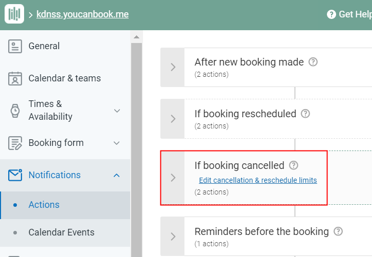 Choose If Booking Cancelled Option