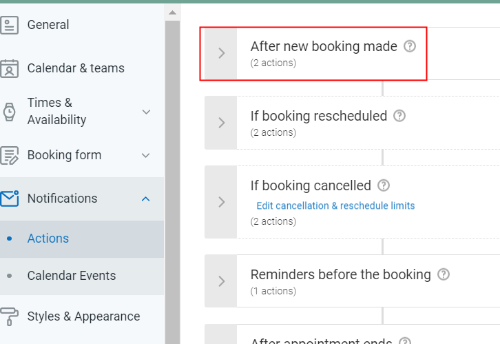 Choose After Booking Made Option