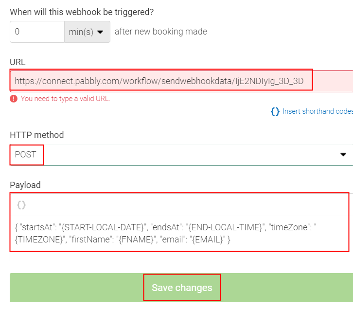 Paste the Copied Webhook