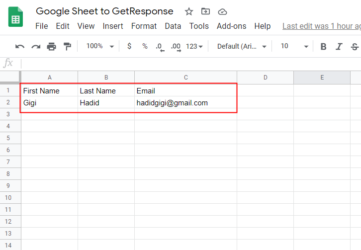 Create a Google Sheet