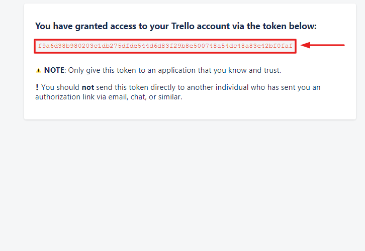 Copy the Given Token to Get Trello Notifications in Telegram