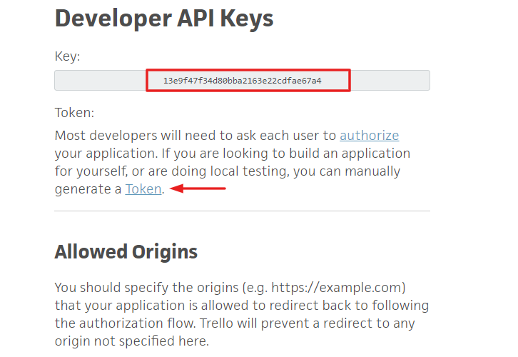 Copy the API Key to Create Trello Cards from new Google Tasks Tasks