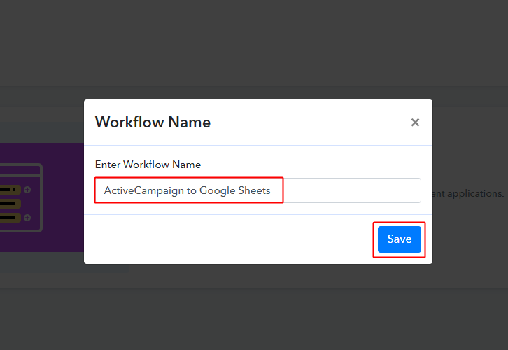 ActiveCampaign to Google Sheets Workflow